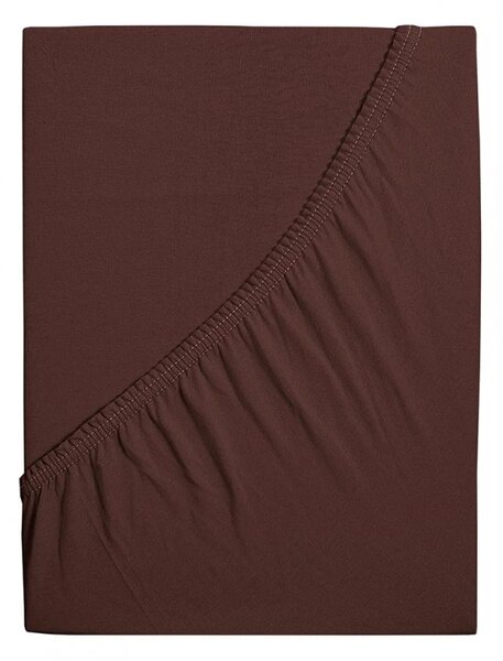 Jersey plahta od mako pamuka LUXORA 90x200 cm tamno smeđa