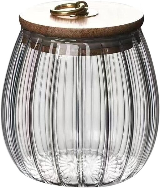 Staklena posuda RIBBE s bambuskim poklopcem 700 ml