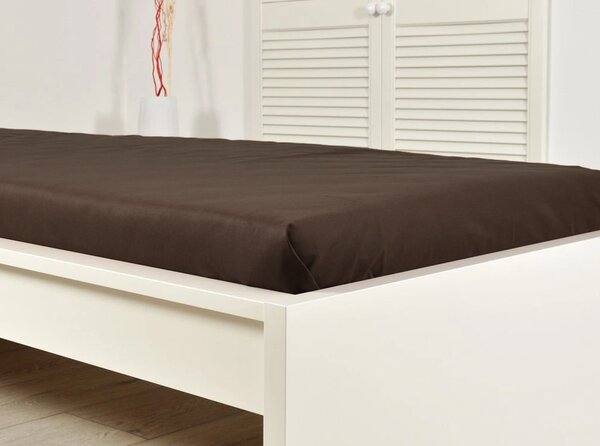 Jersey plahta ALVORA 180x200 cm tamno smeđa
