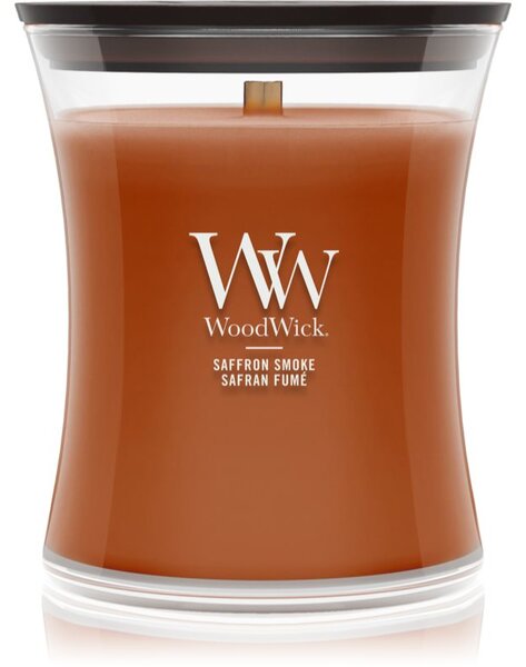 Woodwick Saffron Smoke mirisna svijeća s drvenim fitiljem 275 g