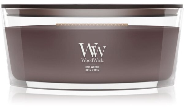 Woodwick Iris Woods mirisna svijeća s drvenim fitiljem 453.6 g