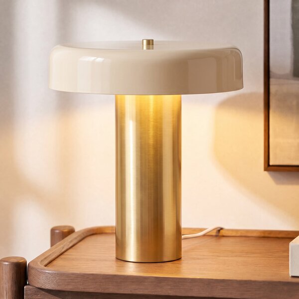 NOLA Nola Dionne stolna lampa, mesing/bež, 33 cm, metal, E14, Bež, Dnevni boravak/blagovaonica, Metal