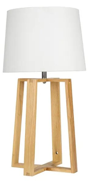 STOLNA LAMPA wooden, 240V, ?27, Max 20W (LED), IP20, fi 28x50cm, wooden with whi VK/03157/WD/W