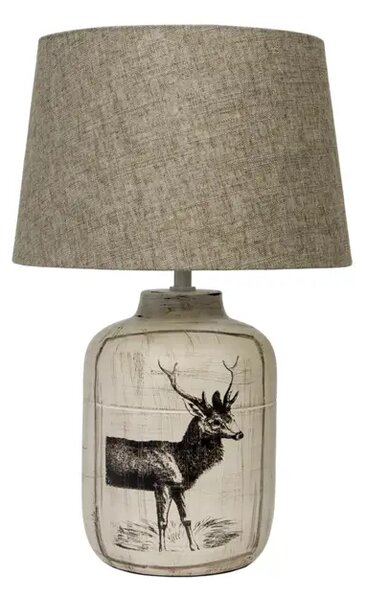 KERAMIČNA STOLNA LAMPA/E27/MAX 42W/OVALNA/S DIZAJNOM JELENA/BEŽ VK/03040/G