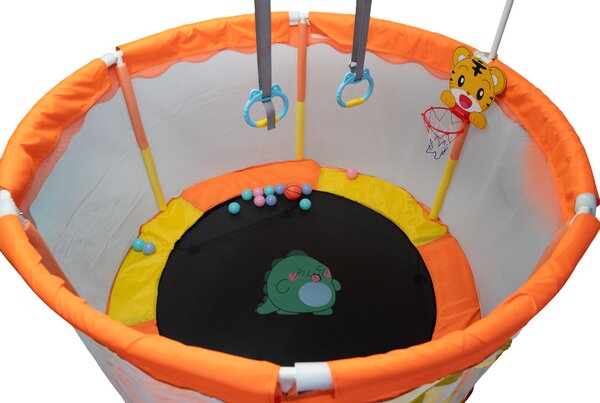 INLEA Dječja trambolina JumpPlay 152cm sa zaštitnom mrežom i dodacima – narančasta