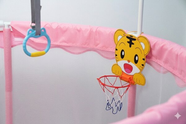 INLEA Dječja trambolina JumpPlay 152cm sa zaštitnom mrežom i dodacima – ružičasta