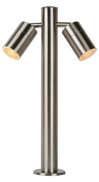 Lucide ARNE vanjska lampa, kromirana, s dva kraka, visina 50 cm, IP44, GU10 LED, Krom, Metal