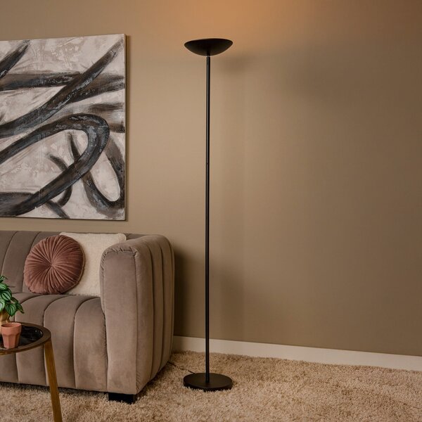 Lucide ZENITH LED podna lampa, crna, visina 180 cm, metal, podesiva po jačini svjetla, prigušiva, Crno, Dnevni boravak/blagovaonica, Metal