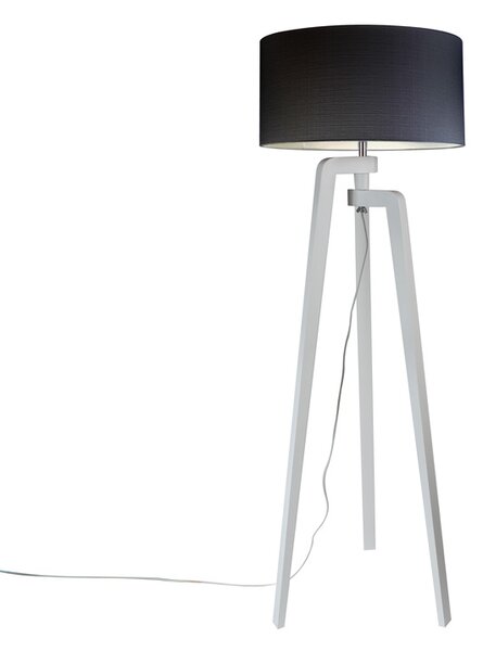 Tronožac za podnu svjetiljku bijeli sa sjenilom 50 cm crni - Puros