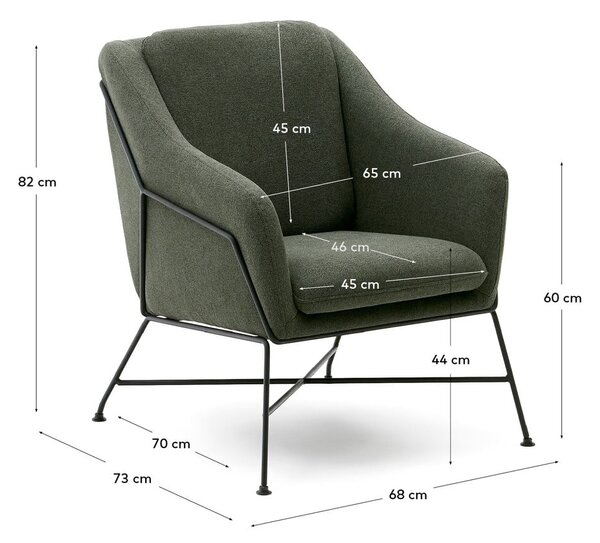 Zelena fotelja Brida – Kave Home
