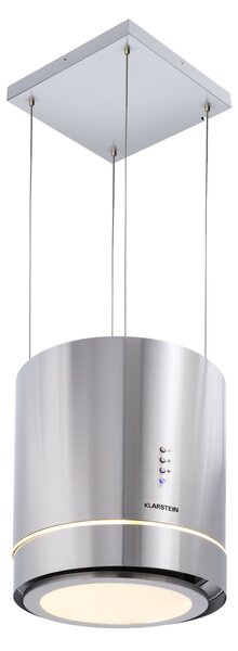 Klarstein Tron Ambience, otočna napa, Ø 38 cm, recirkulacija 540 m³/h, LED, nehrđajući čelik