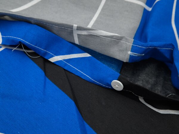 Pamučna posteljina Kvadrati plavi