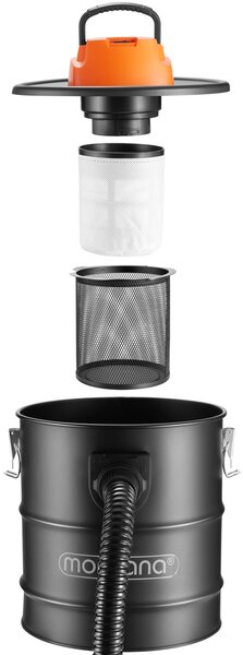 Usisavač za pepeo BENEDIKT, 1200 W, 18 kPa, crna/narančasta Monzana