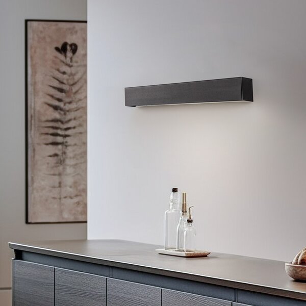 Nowodvorski Lighting Zidna svjetiljka ravna S, 62 cm, crna, Crno, Dnevni boravak/blagovaonica, Metal, Zidni kvadrat