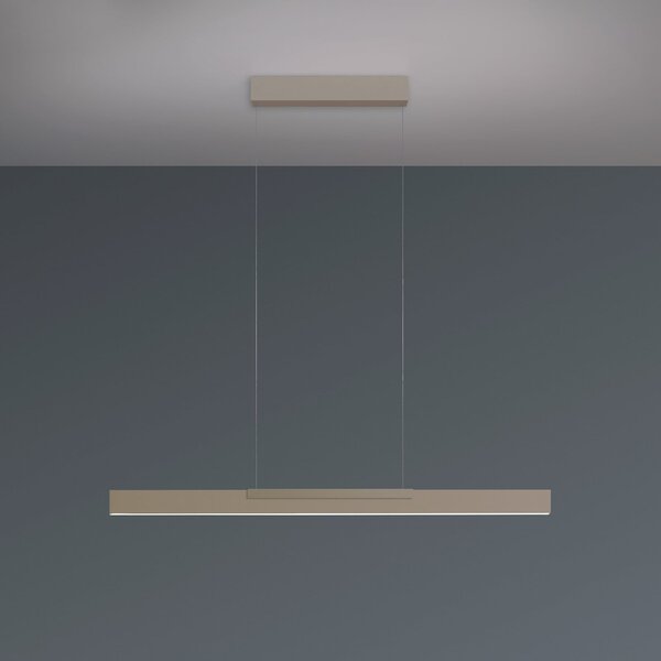 BOPP Bopp LED viseća lampa Nano 2.0, duljina 100 cm, taupe, metalna, prigušiva, Bež, Dnevni boravak/blagovaonica, Aluminij