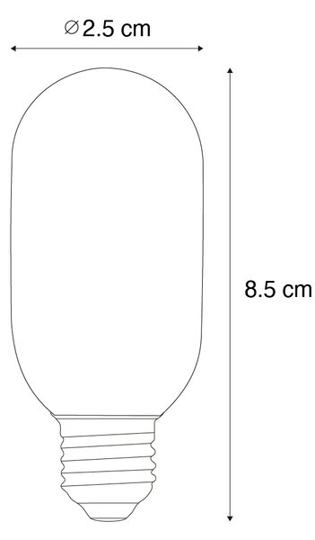 Set od 5 E14 prigušivih LED žarulja zlatne T25 4W 300 lm 2200K