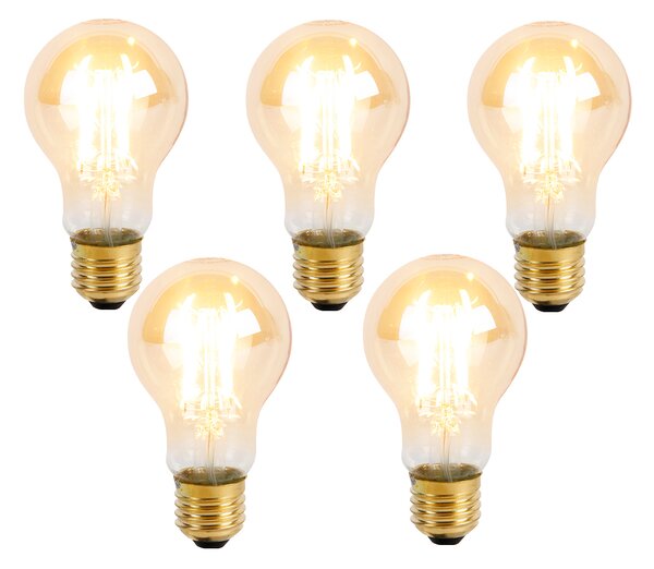 Set od 5 E27 3-stupanjskih prigušivih LED žarulja A60 Goldline 5W 530lm 2200K