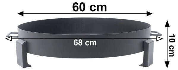 Vrtni kamin od lijevanog željeza 60 cm - prijenosni kamin na drva u vrtu