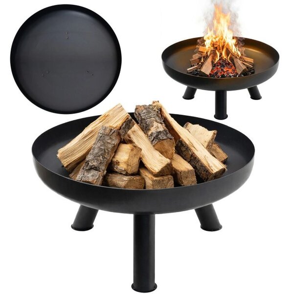 Vrtni kamin od lijevanog željeza 60 cm - kamin na drva s visokim nogama