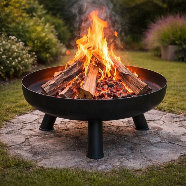 Vrtni kamin od lijevanog željeza 60 cm - kamin na drva s visokim nogama