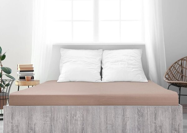 Jersey plahta od mako pamuka LUXORA 180x200 cm svijetlo smeđa