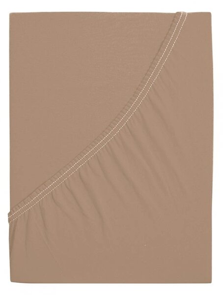 Jersey plahta od mako pamuka LUXORA 180x200 cm svijetlo smeđa