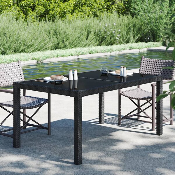 VidaXL Vrtni stol 150x90x75 cm od kaljenog stakla i poliratana crni