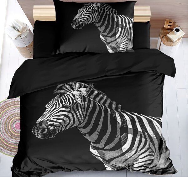 3D posteljina od mikrovlakana ZEBRA crna Dimenzije posteljine: 70 x 90 cm | 140 x 200 cm