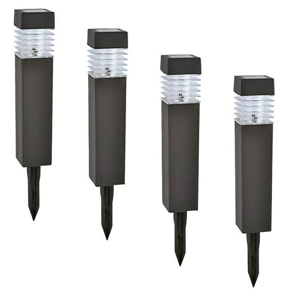 BAUHAUS Set solarnih svjetiljki Piazza (4 Kom., D x Š x V: 6 x 6 x 39 cm, Antracit, IP44, 3 lm)