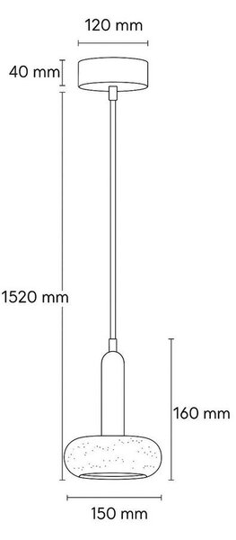 Smeđa/bež LED viseća svjetiljka s kamenim sjenilom ø 15 cm Karo – Opviq lights