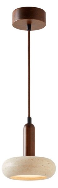 Smeđa/bež LED viseća svjetiljka s kamenim sjenilom ø 15 cm Karo – Opviq lights