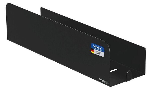 Crna kupaonska polica s Turbo-loc od nehrđajućeg čelika s postavljanjem bez bušenja Lizan – Wenko