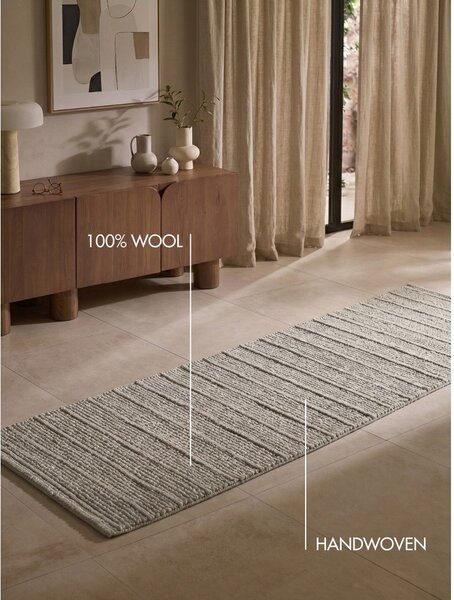 Siva ručno rađena vunena staza 80x250 cm Camden Parker – Ted Baker