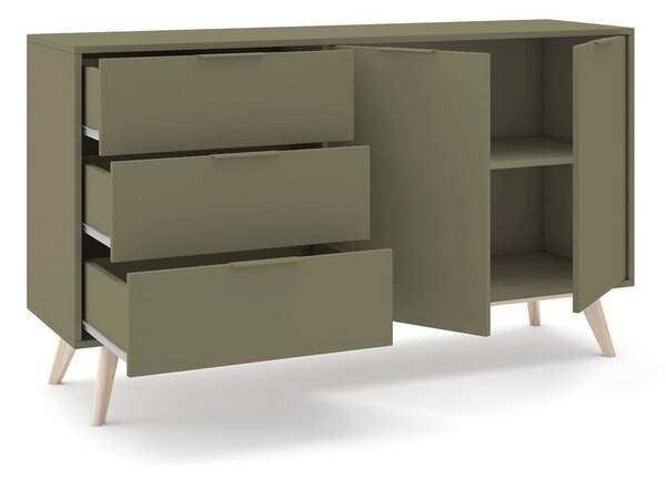 Zelena komoda u mat dekoru 140x81x40 cm Campus – Marckeric