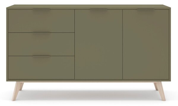 Zelena komoda u mat dekoru 140x81x40 cm Campus – Marckeric