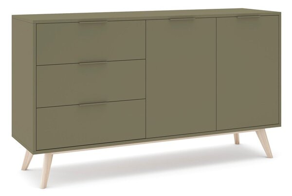 Zelena komoda u mat dekoru 140x81x40 cm Campus – Marckeric