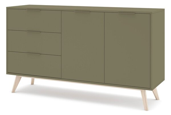 Zelena komoda u mat dekoru 140x81x40 cm Campus – Marckeric