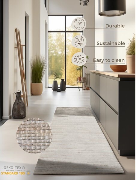 Obostrana/ručno rađena staza od mješavine jute u svijetloj prirodnoj boji 80x200 cm Handloom – Hanse Home