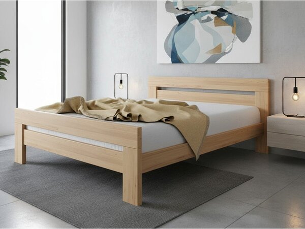 Bračni krevet od masivne bukve s podnicom 180x200 cm u prirodnoj boji Fiorentino – B.E.S