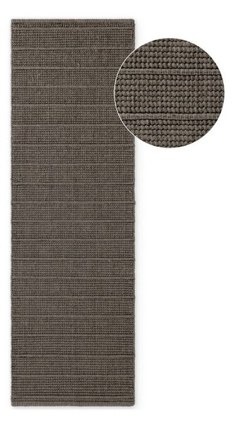 Tamno siva/tamno smeđa ručno rađena vunena staza 80x250 cm Camden Parker – Ted Baker