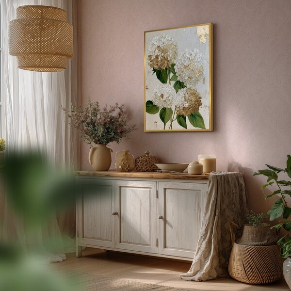 Tiskana slika s okvirom 60x90 cm Hydrangea – Styler