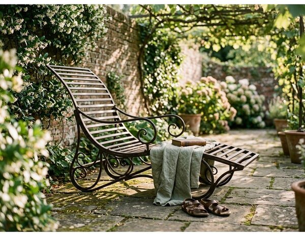 Tamno smeđa metalna vrtna ležaljka Kuwa – Garden Pleasure