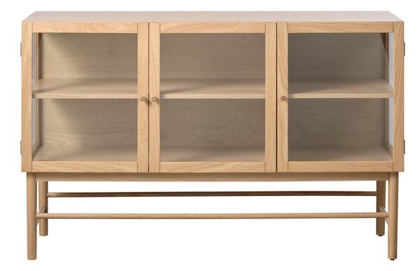 Vitrina od punog hrasta u prirodnoj boji 88x140 cm Elba – Unique Furniture