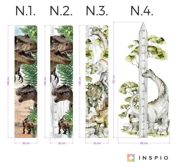 INSPIO mjerač rasta djeteta - Dinosauri