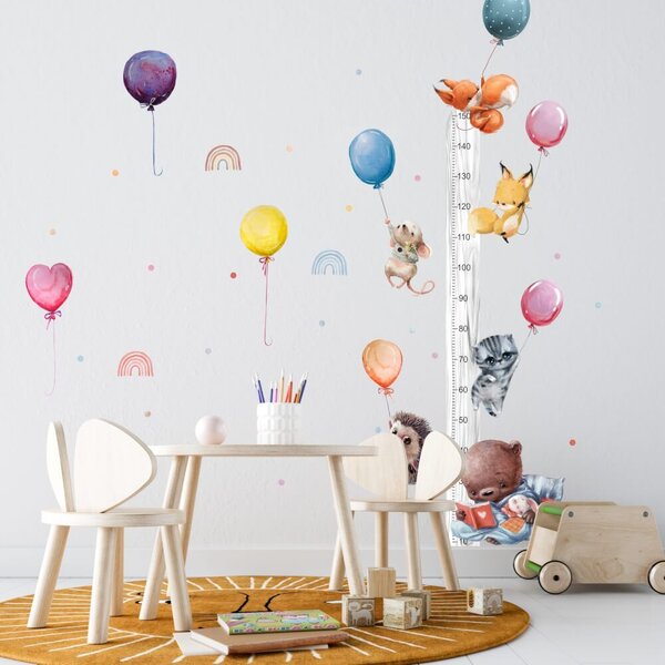 Mjera na Zidu za Djecu - Leteće Životinje i Baloni
