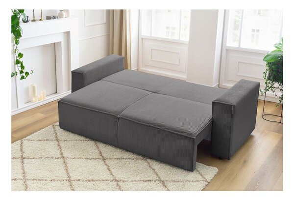 Tamno siva sklopiva sofa od samta 245 cm Nihad – Bobochic Paris
