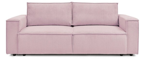 Svijetlo ružičasta sklopiva sofa od samta 245 cm Nihad – Bobochic Paris