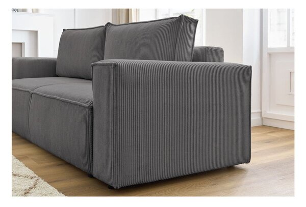 Tamno siva sklopiva sofa od samta 245 cm Nihad – Bobochic Paris