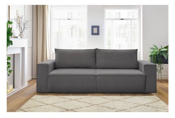 Tamno siva sklopiva sofa od samta 245 cm Nihad – Bobochic Paris