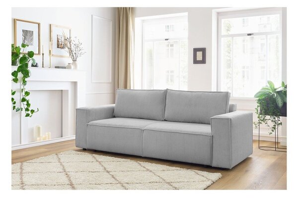 Svijetlo siva sklopiva sofa od samta 245 cm Nihad – Bobochic Paris